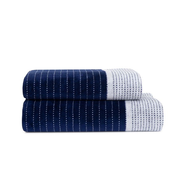 Hugo Boss - Tennis Stripes Towels with Sateen Border 450 GSM 100% Cotton (Navy)