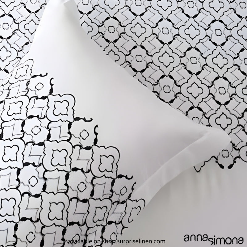 Anna Simona - Turin 3 Pcs 400 TC Fine Cotton Satin Bed Cover Set (White)