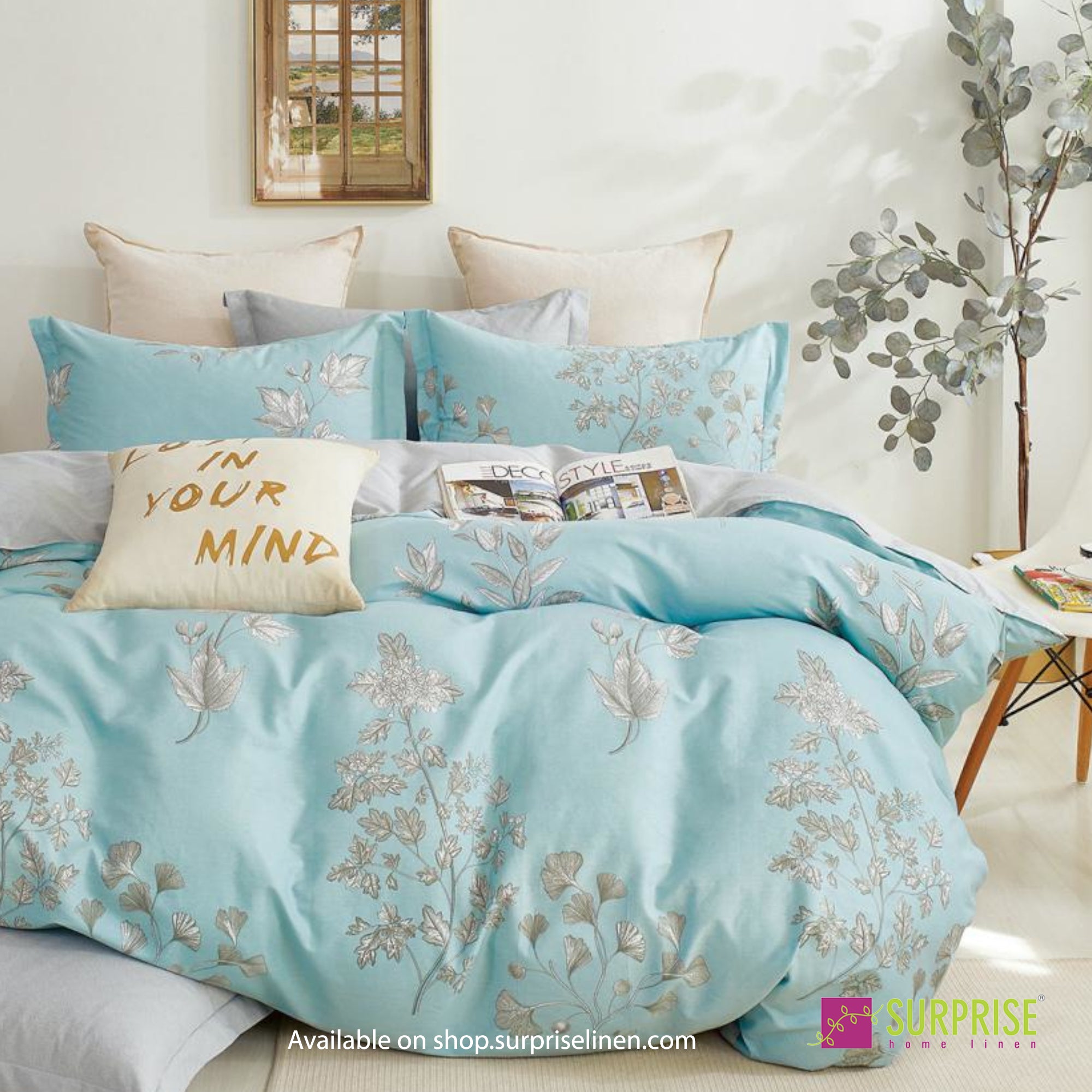Luxury Essentials By Surprise Home Exclusive Hues Collection 3 Pcs Super King Size Bedsheet Set in 300 TC Premium Cotton (Azure Serenity)