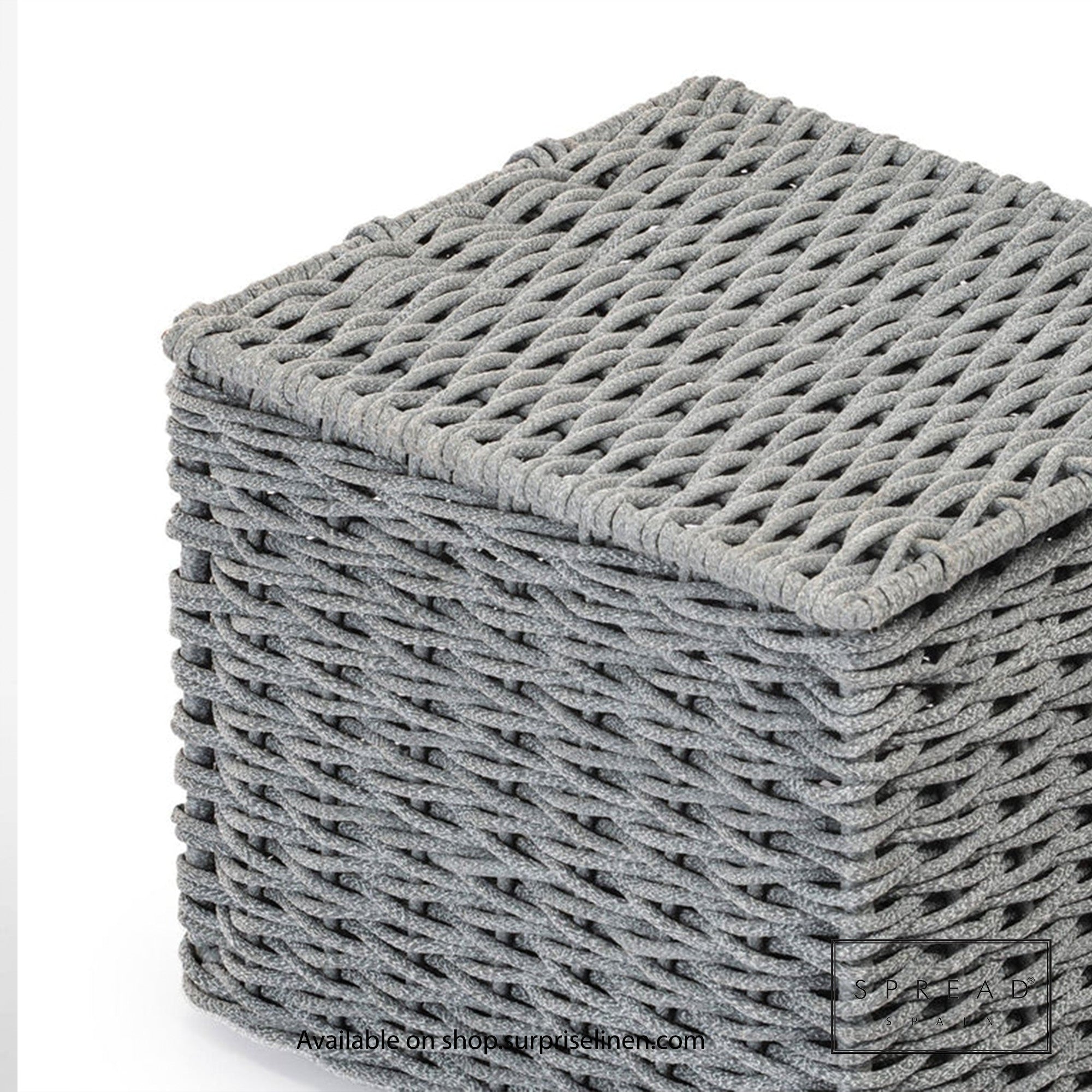 Spread Spain - Waterproof & Moisture Proof Synthetic Rattan Weaves Dustbin (Grey)