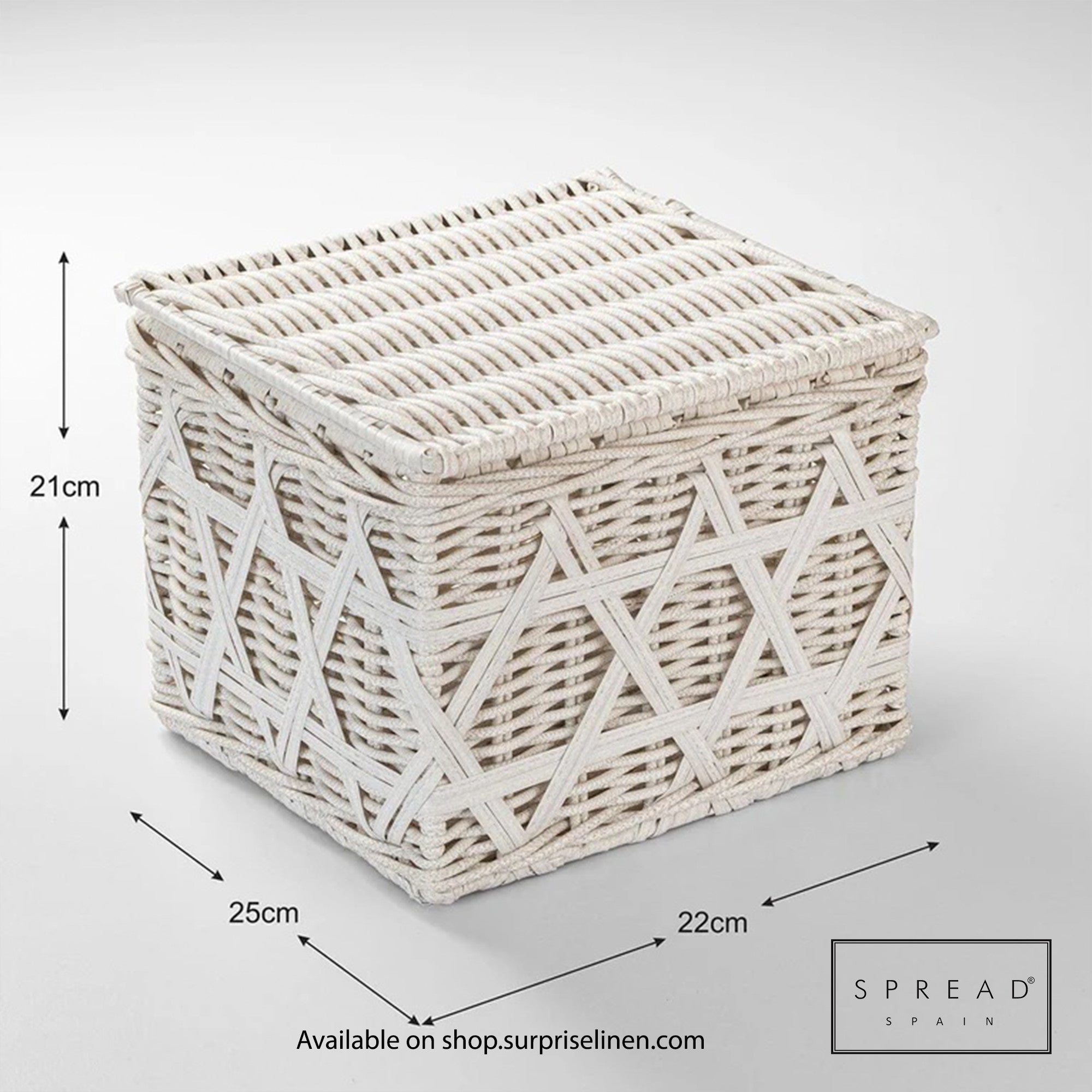 Spread Spain - Waterproof & Moisture Proof Synthetic Rattan Interweave Dustbin (White)