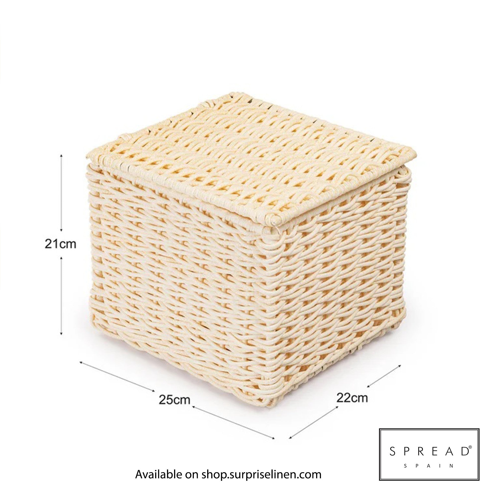 Spread Spain - Waterproof & Moisture Proof Synthetic Rattan Weaves Dustbin (Off White)