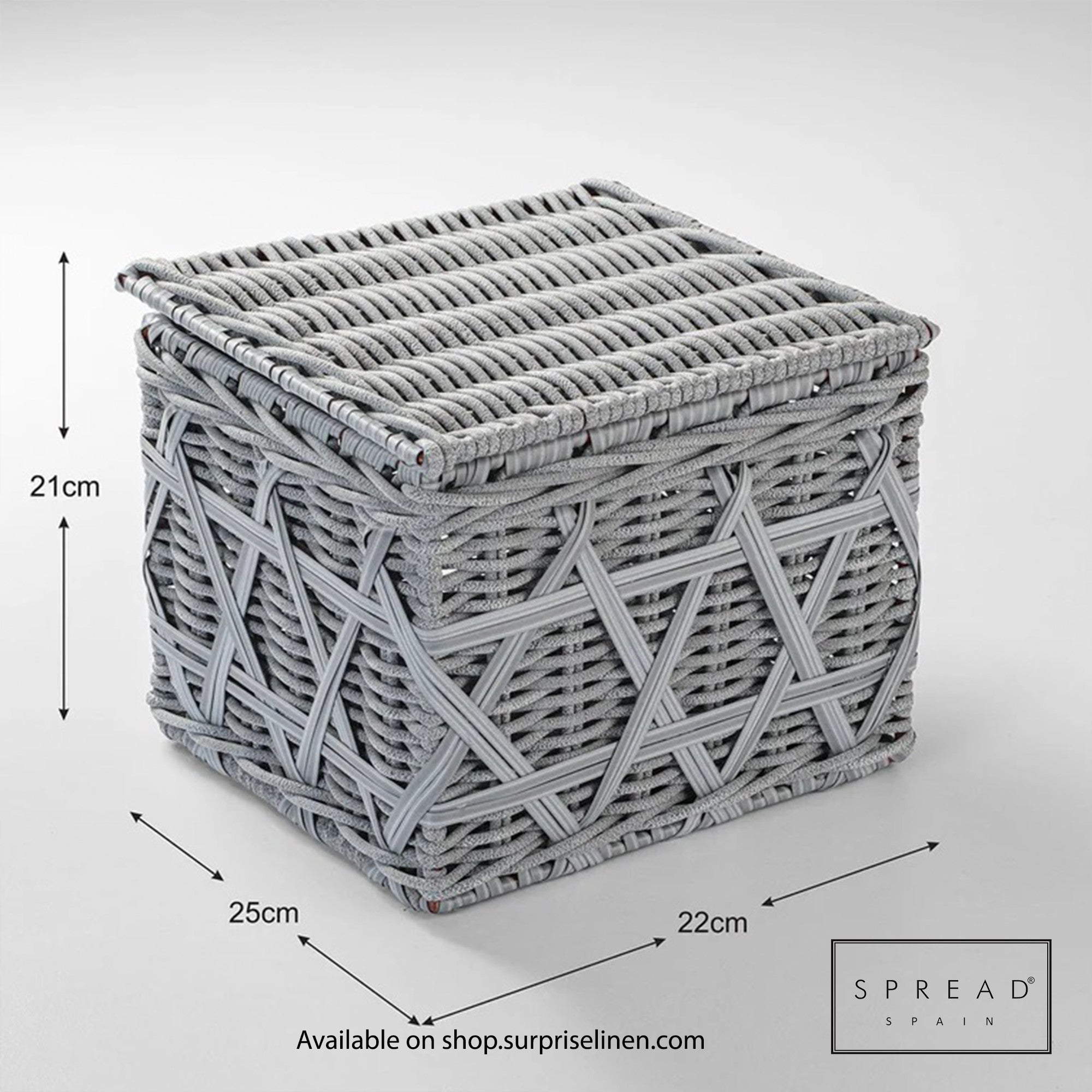 Spread Spain - Waterproof & Moisture Proof Synthetic Rattan Interweave Dustbin (Grey)