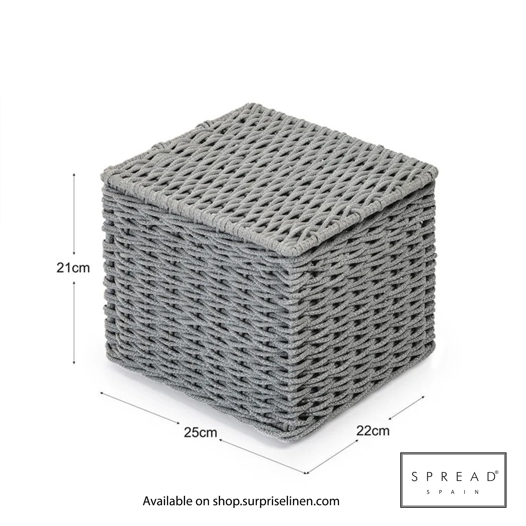 Spread Spain - Waterproof & Moisture Proof Synthetic Rattan Weaves Dustbin (Grey)