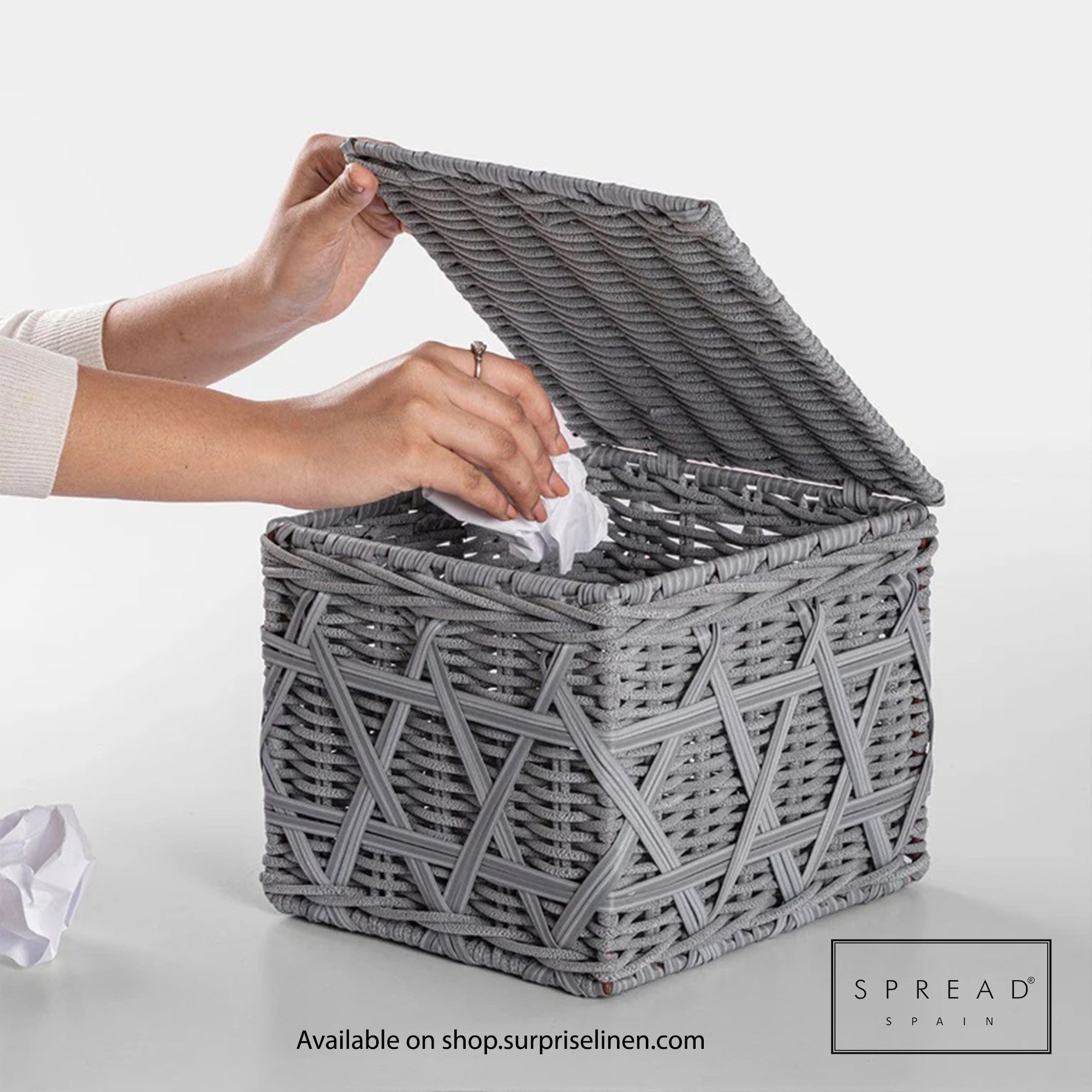 Spread Spain - Waterproof & Moisture Proof Synthetic Rattan Interweave 3 Pc Storage Set (Grey)