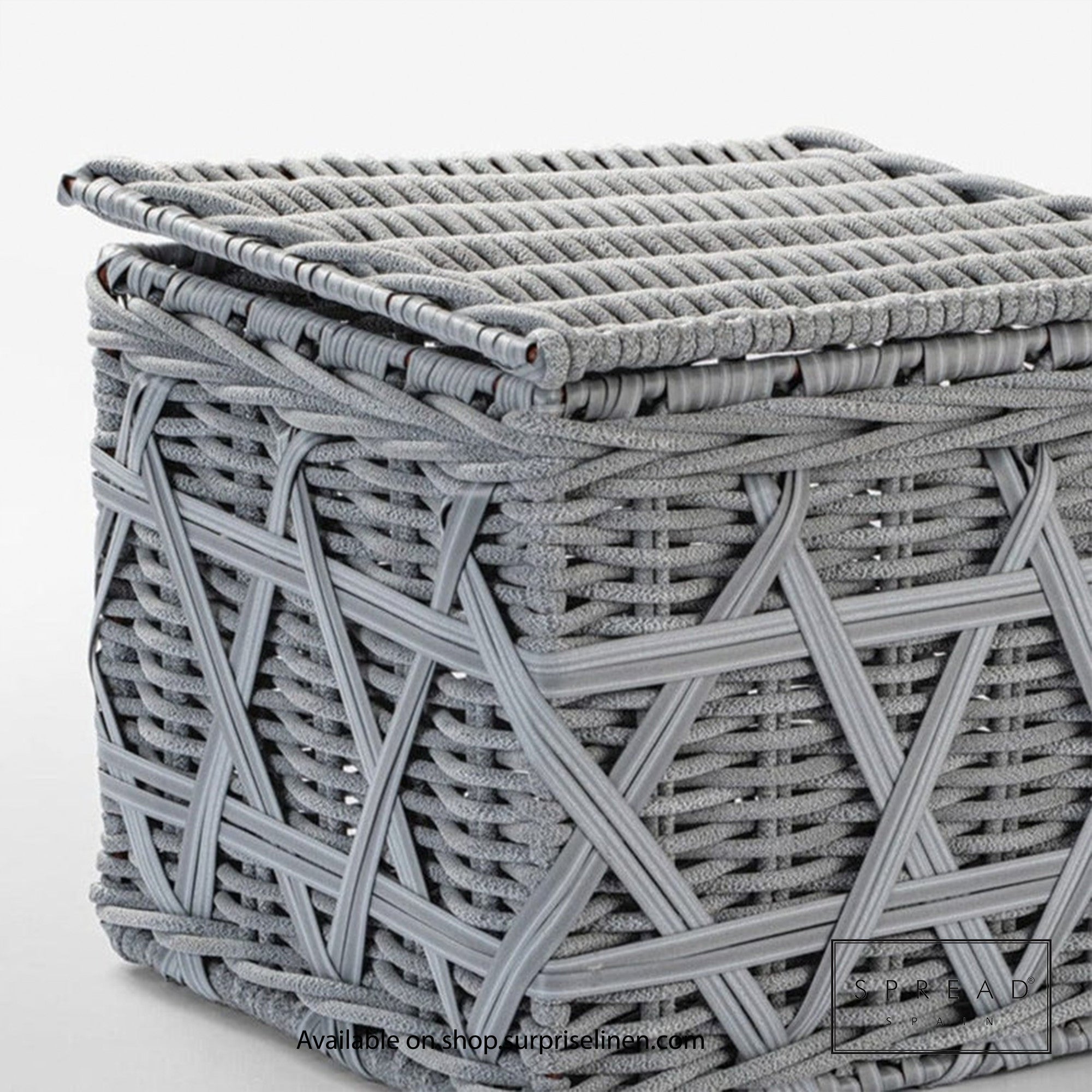 Spread Spain - Waterproof & Moisture Proof Synthetic Rattan Interweave Dustbin (Grey)