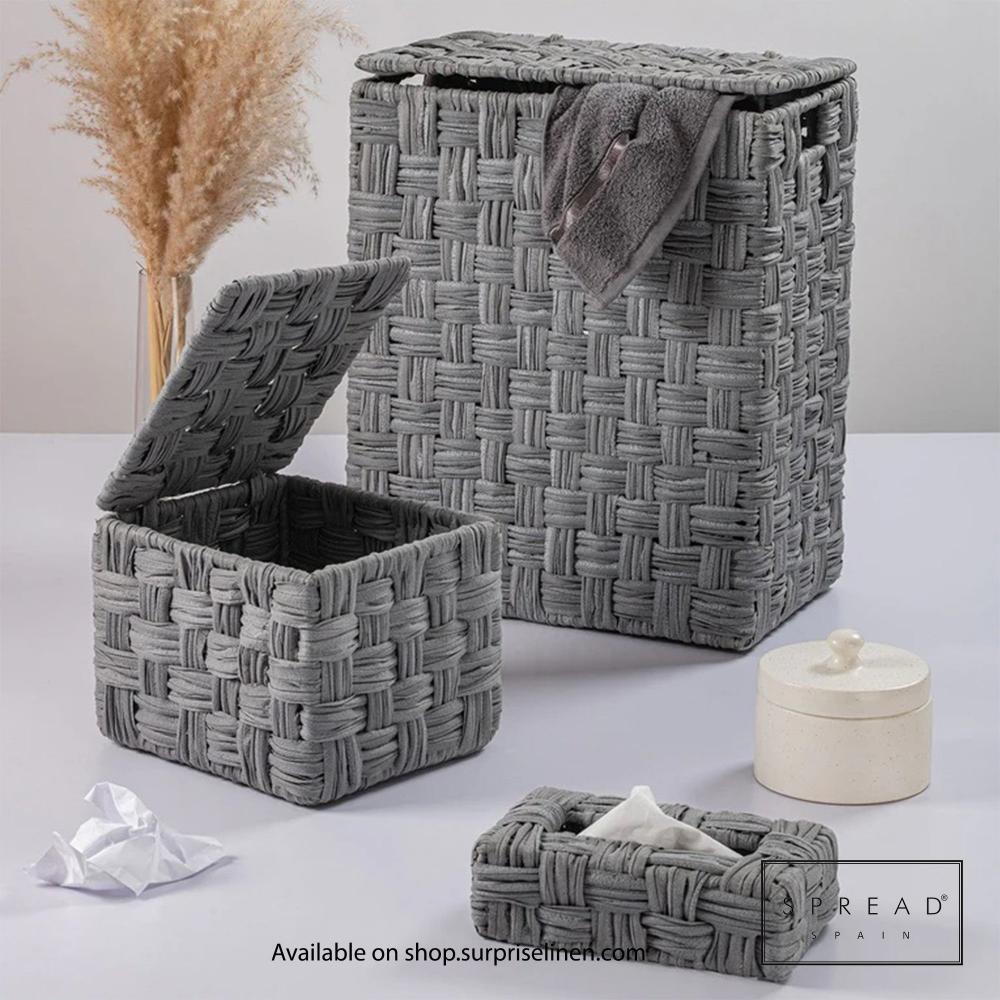 Spread Spain - Waterproof & Moisture Proof Synthetic Rattan Criss Cross 3 Pc Storage Set (Grey)