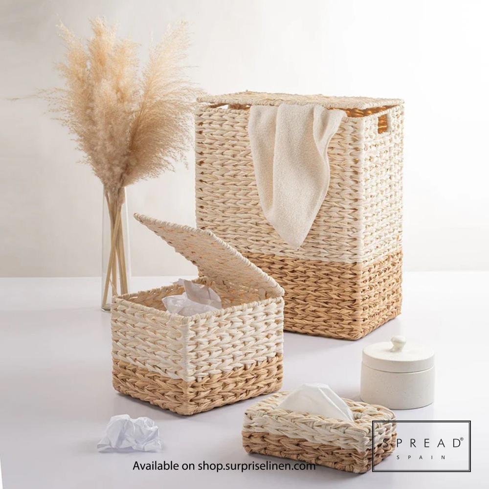 Spread Spain - Waterproof & Moisture Proof Synthetic Rattan Interknit 3 Pc Storage Set (Cream & Brown)