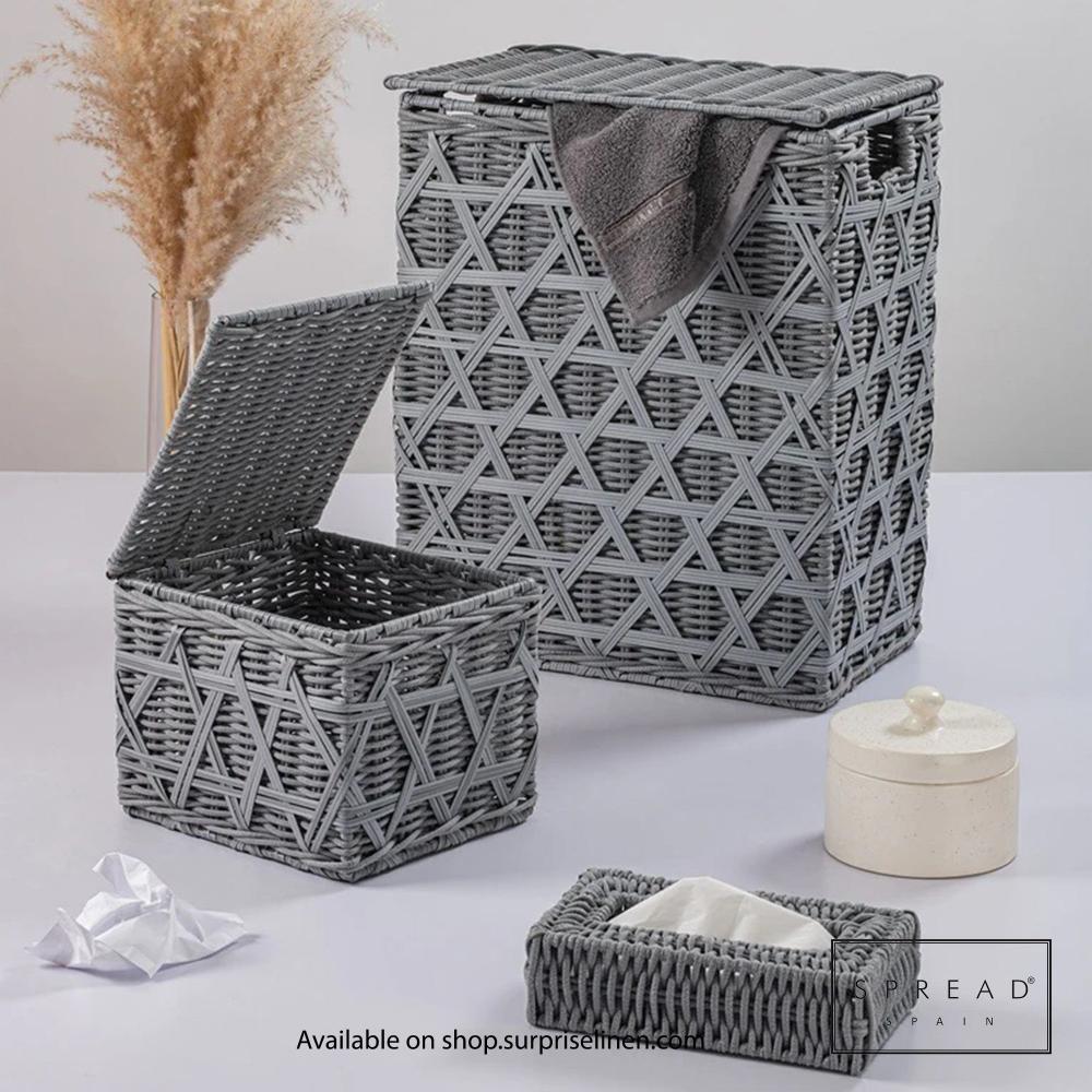 Spread Spain - Waterproof & Moisture Proof Synthetic Rattan Interweave 3 Pc Storage Set (Grey)