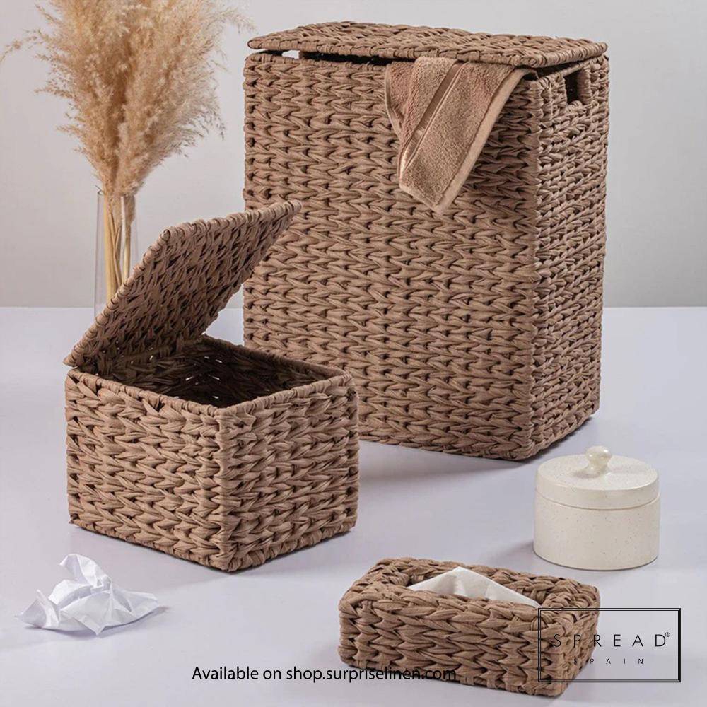 Spread Spain - Waterproof & Moisture Proof Synthetic Rattan Interknit 3 Pc Storage Set (Dark Brown)