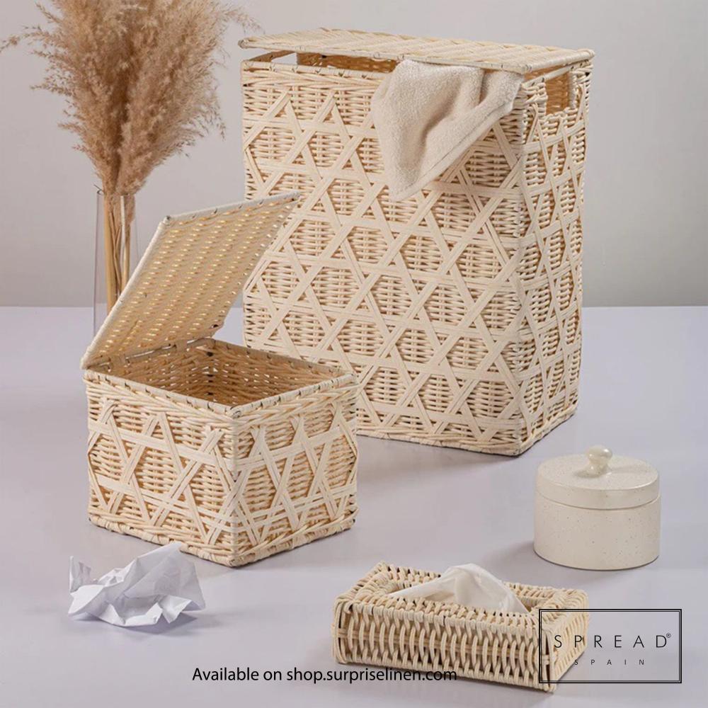 Spread Spain - Waterproof & Moisture Proof Synthetic Rattan Interweave 3 Pc Storage Set (Off White)