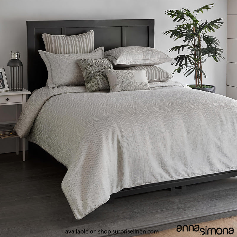 Anna Simona - Allure 7 Pcs Velvet Duvet Ensemble (Silver Grey)