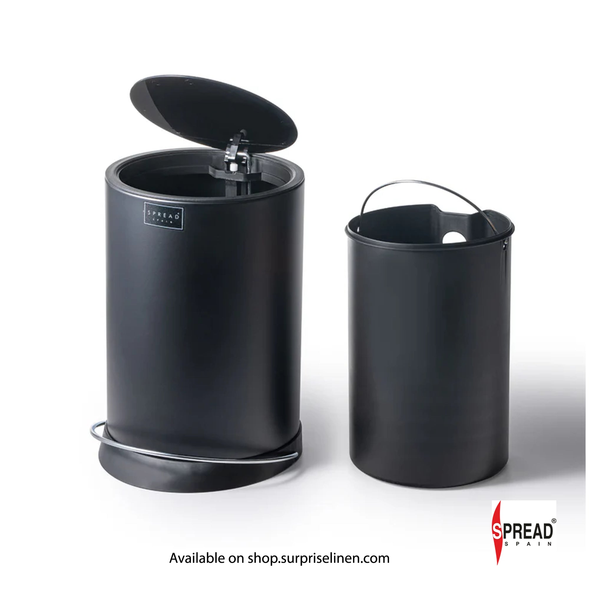 Spread Spain - Metallica Collection 6 Litre Silent Close Dustbin (Black Matt)