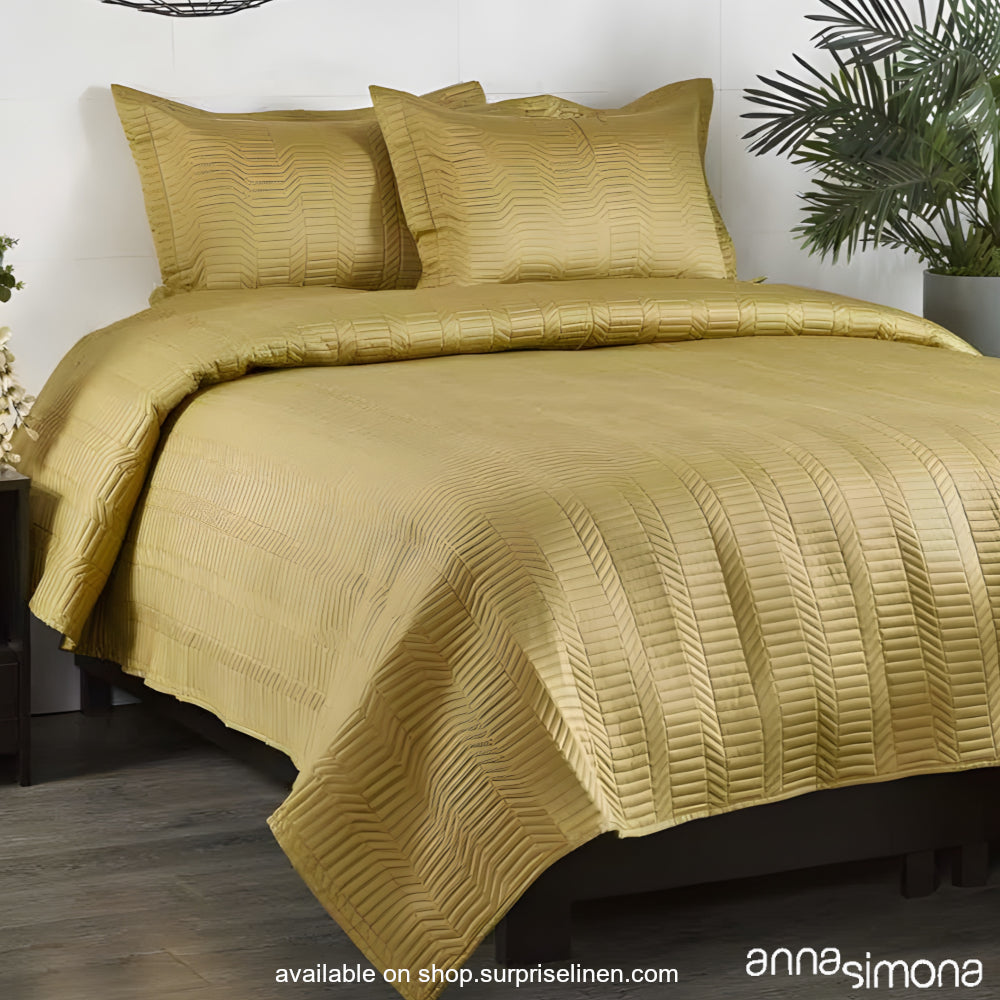 Anna Simona - Blake Cotton Satin 3 Pcs Bed Cover Set (Lime Green)