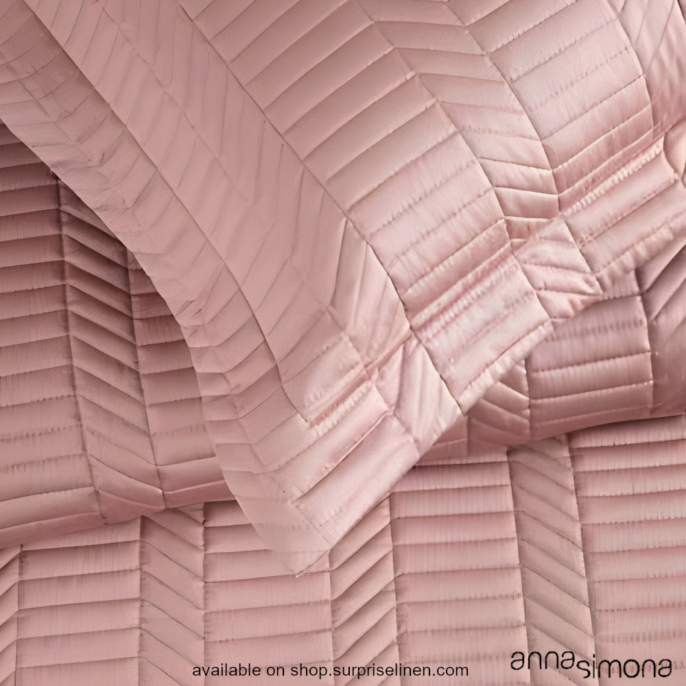 Anna Simona - Blake Cotton Satin 3 Pcs Bed Cover Set (Nude Pink)