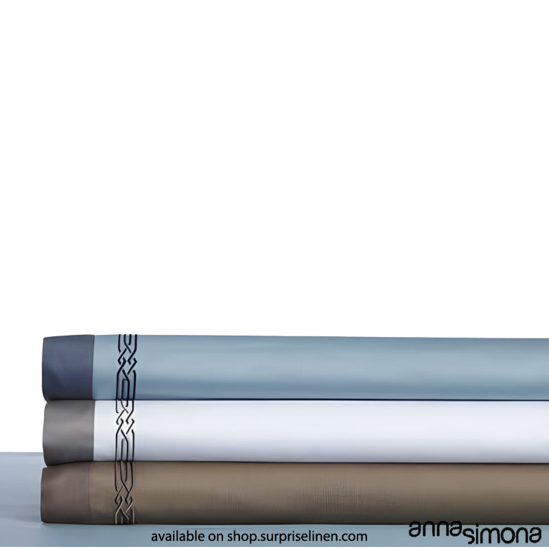 Anna Simona - Bourbon King Size 400 TC Cotton Satin King Size Bedsheet Set (Powder Blue)