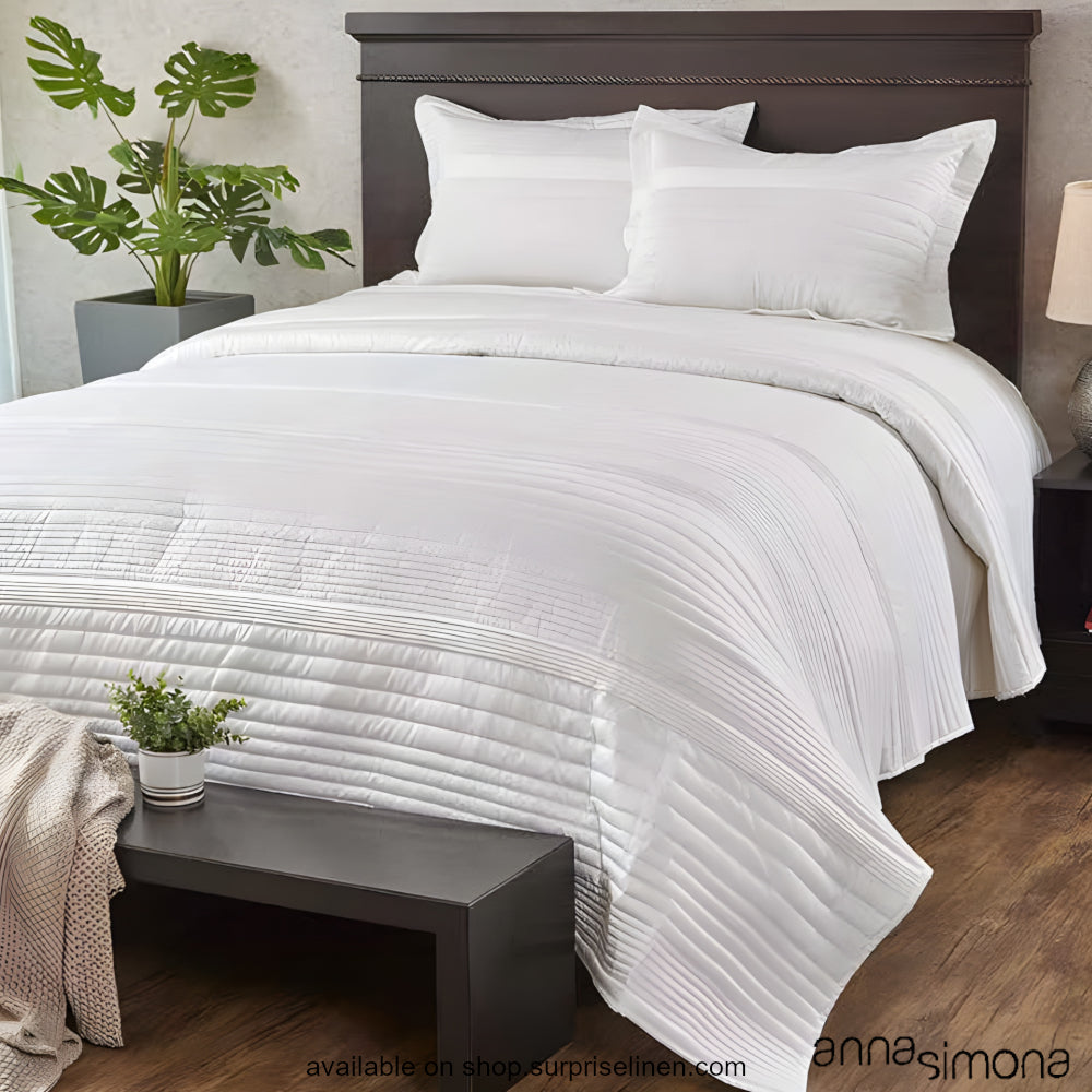 Anna Simona - Cadenza Cotton Satin 3 Pcs Bed Cover Set (White)