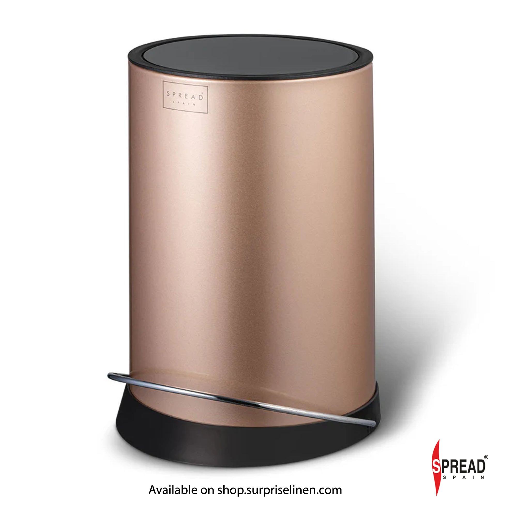 Spread Spain - Metallica Collection 6 Litre Silent Close Dustbin (Champagne)