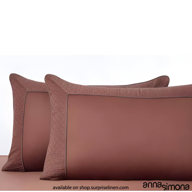 Anna Simona - Claire King Size 400 TC Cotton Satin King Size Bedsheet Set (Terracota)