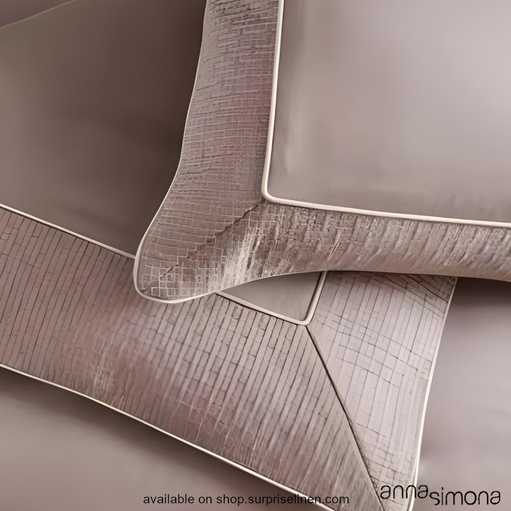 Anna Simona - Claire 4 Pcs Cotton Satin Duvet Cover Set (Sand / Stone)