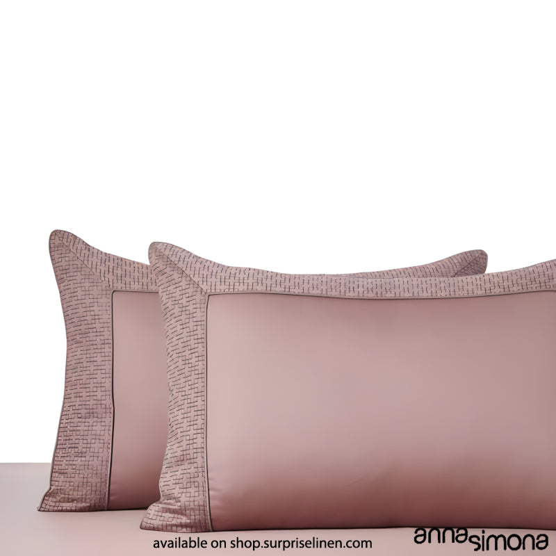 Anna Simona - Claire King Size 400 TC Cotton Satin King Size Bedsheet Set (Nude Pink)