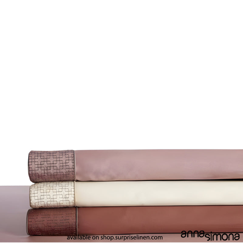Anna Simona - Claire King Size 400 TC Cotton Satin King Size Bedsheet Set (Sesame)