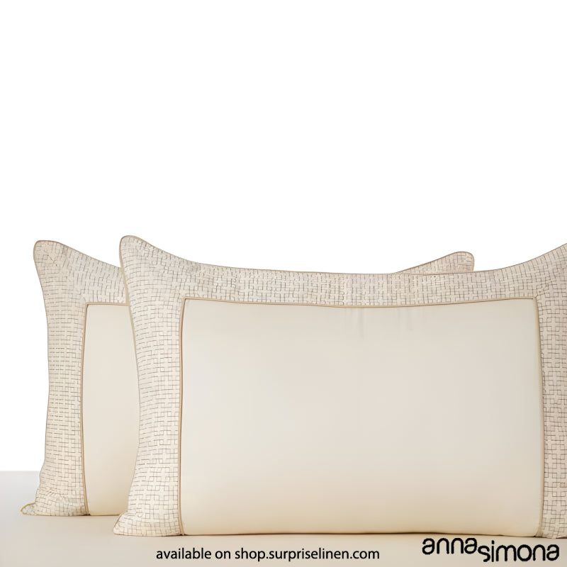 Anna Simona - Claire King Size 400 TC Cotton Satin King Size Bedsheet Set (Sesame)
