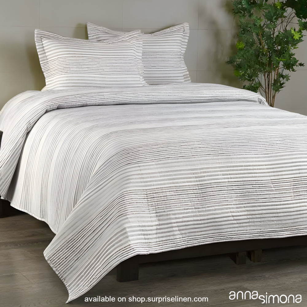 Anna Simona - Colaba Linen 3 Pcs Bed Cover Set (Grey)