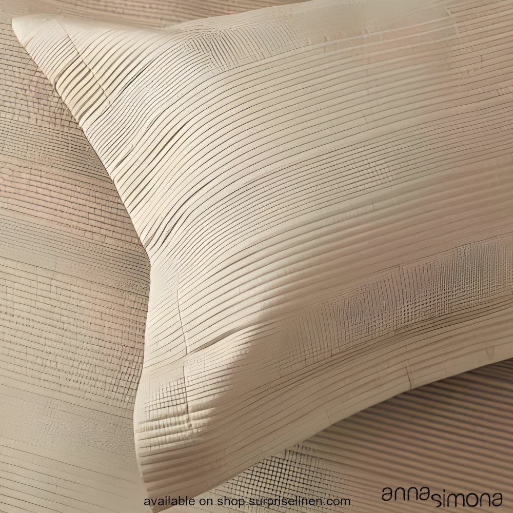 Anna Simona - Conran 4 Pcs Cotton Satin Duvet Cover Set (Beige)