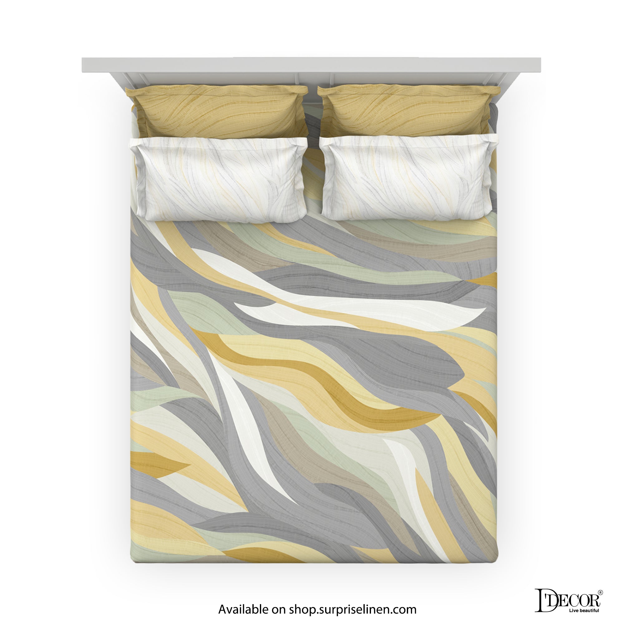 D'Decor - Premier Collection 300 Thread Count Cotton 3 Pc Bed Sheet Set (Misted Yellow)