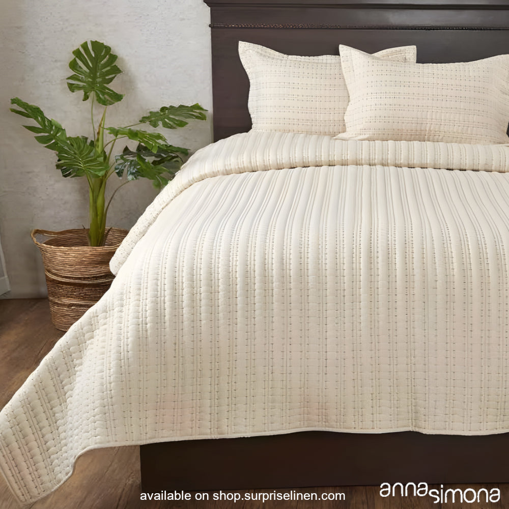 Anna Simona - Dune Viscose Linen 3 Pcs Bed Cover Set (Off White)