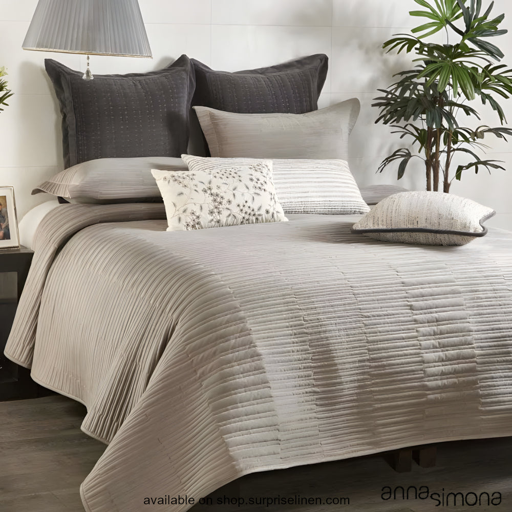 Anna Simona - Epitome 8 Pcs Velvet Bed Ensemble Set (Grey)