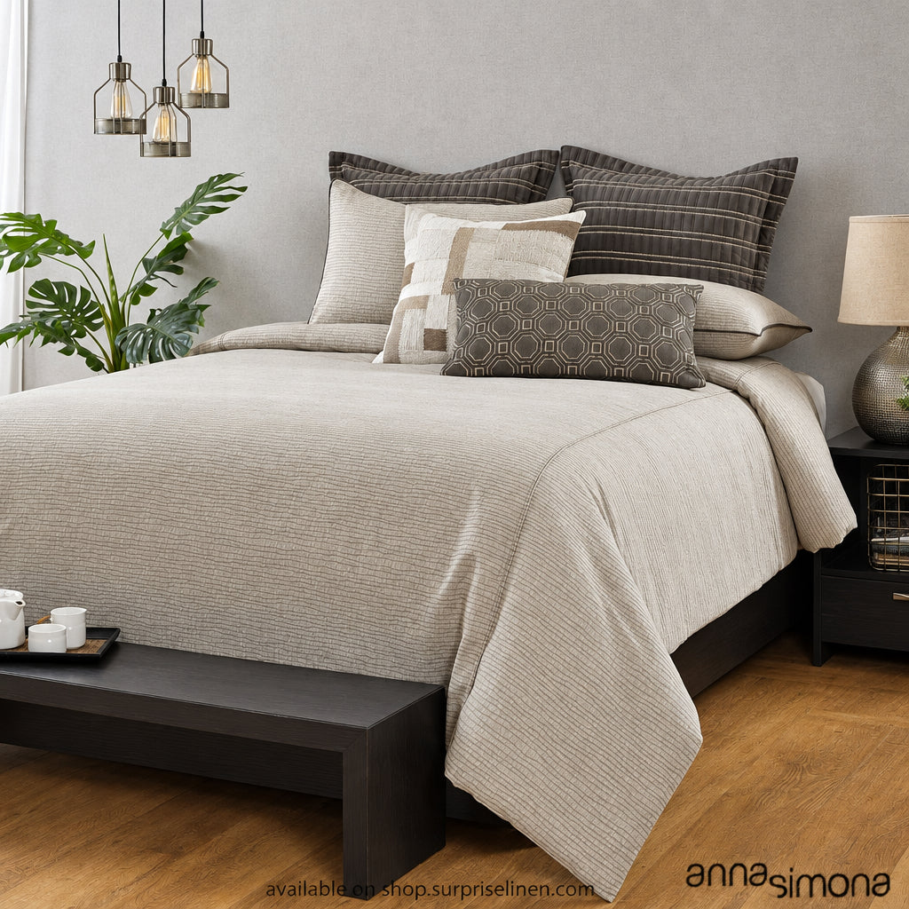 Anna Simona - Fervour 7 Pcs Duvet Ensemble Set (Stone)