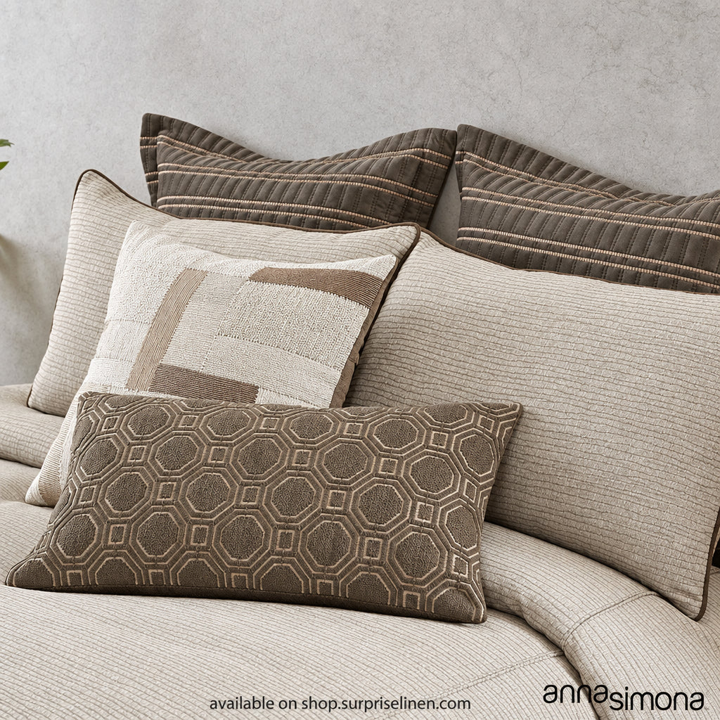 Anna Simona - Fervour 7 Pcs Duvet Ensemble Set (Stone)