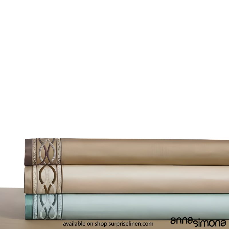 Anna Simona - Gordan King Size 400 TC Cotton Satin King Size Bedsheet Set (Khaki)