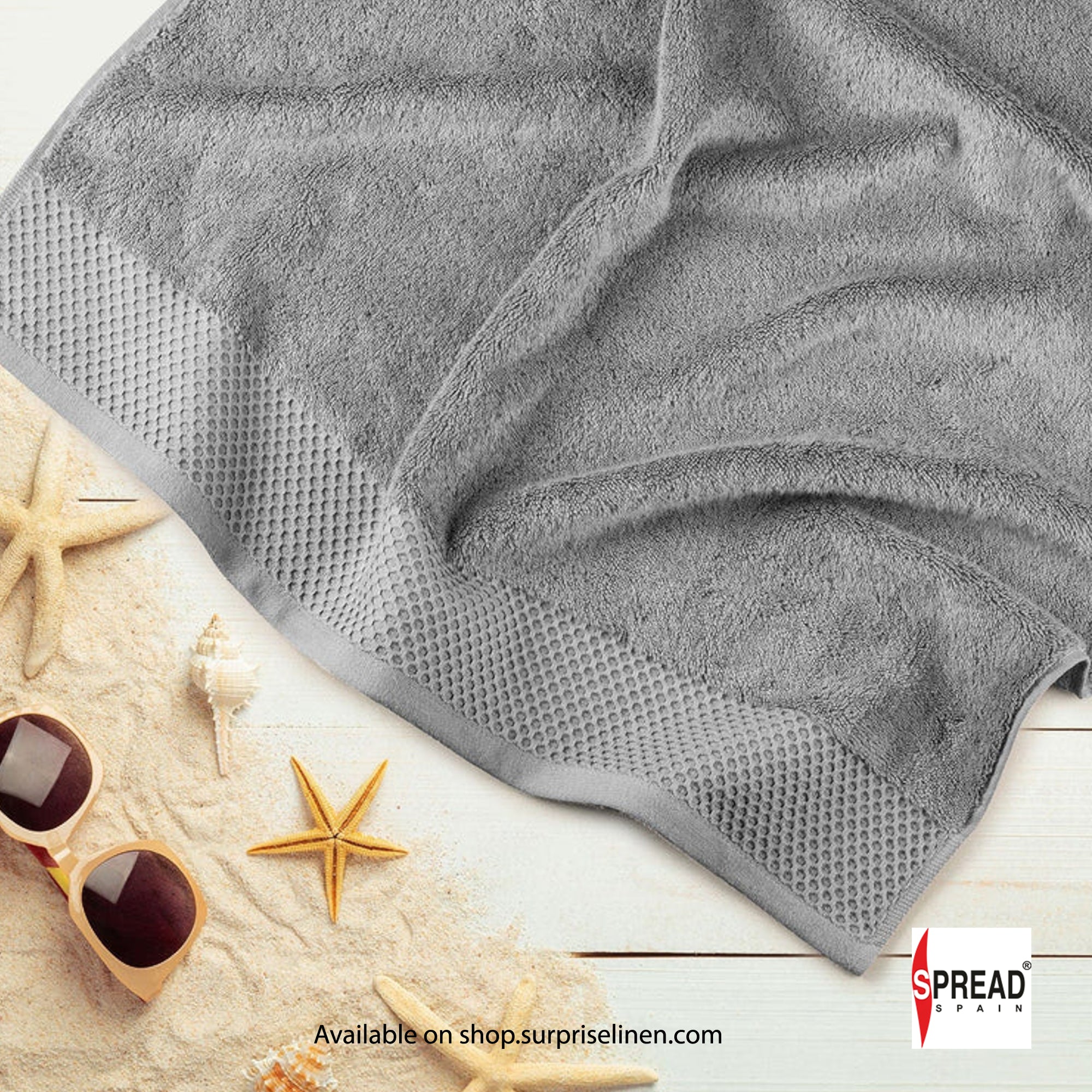 Spread Spain - His & Her Collection Made In Turkey 750 GSM Micro Modal Towels Tremendously Absorbent & Exceptionally Soft (Grey)