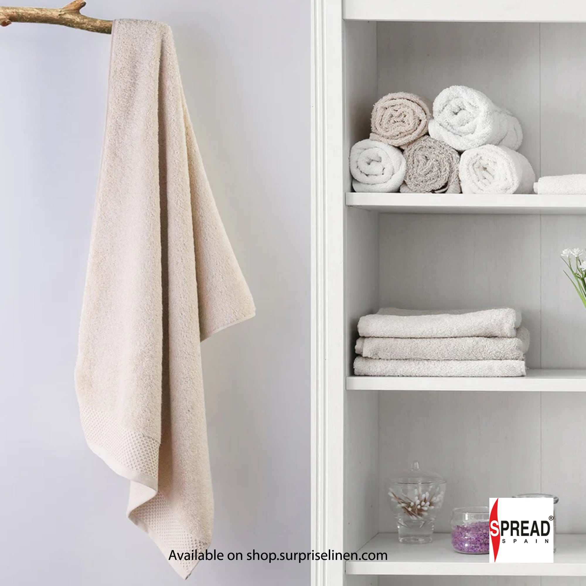 Spread Spain - His & Her Collection Made In Turkey 750 GSM Micro Modal Towels Tremendously Absorbent & Exceptionally Soft (Light Beige)