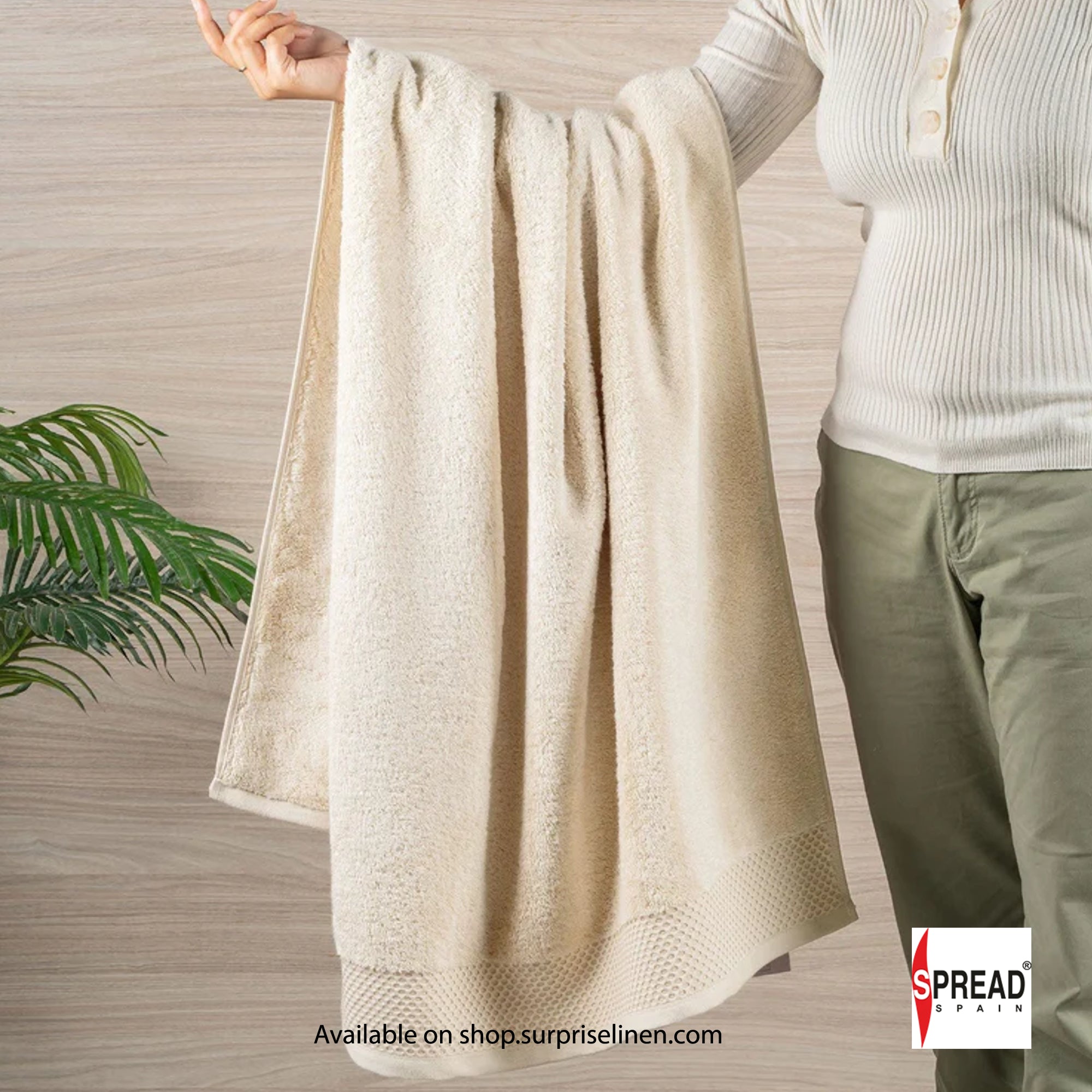 Spread Spain - His & Her Collection Made In Turkey 750 GSM Micro Modal Towels Tremendously Absorbent & Exceptionally Soft (Light Beige)