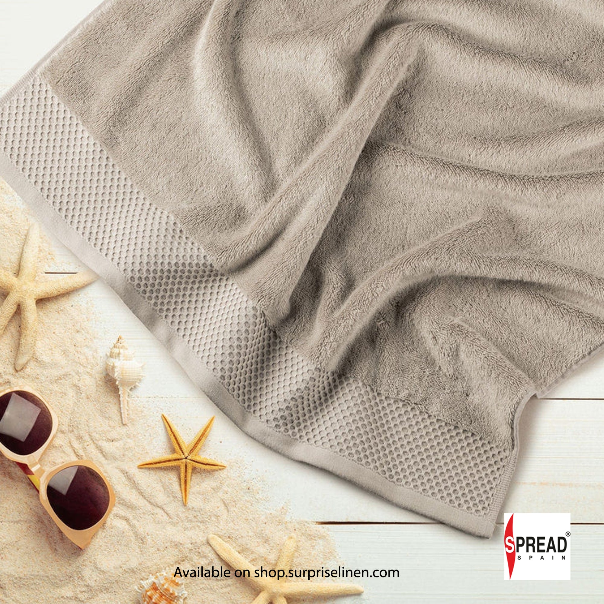 Spread Spain - His & Her Collection Made In Turkey 750 GSM Micro Modal Towels Tremendously Absorbent & Exceptionally Soft (Light Grey)
