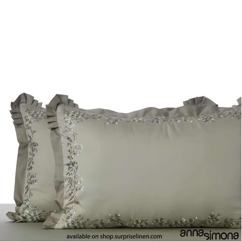 Anna Simona - Lulu King Size 400 TC Cotton Satin King Size Bedsheet Set (Sage Green)