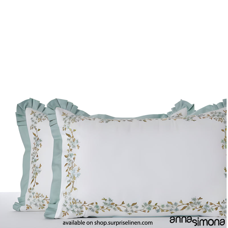 Anna Simona - Lulu King Size 400 TC Cotton Satin King Size Bedsheet Set (White)