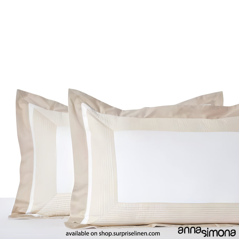 Anna Simona - Murray King Size 400 TC Cotton Satin King Size Bedsheet Set (White)