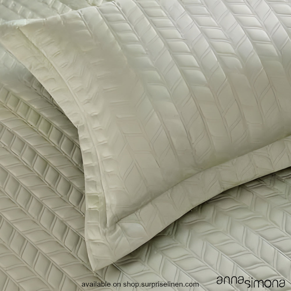 Anna Simona - Opus Cotton Satin 3 Pcs Bed Cover Set (Sage Green)