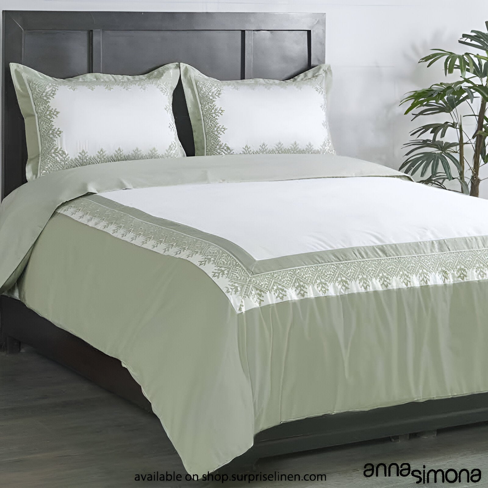 Anna Simona - Jeffery 4 Pcs Fine Cotton Satin Duvet Cover Set (Sand)