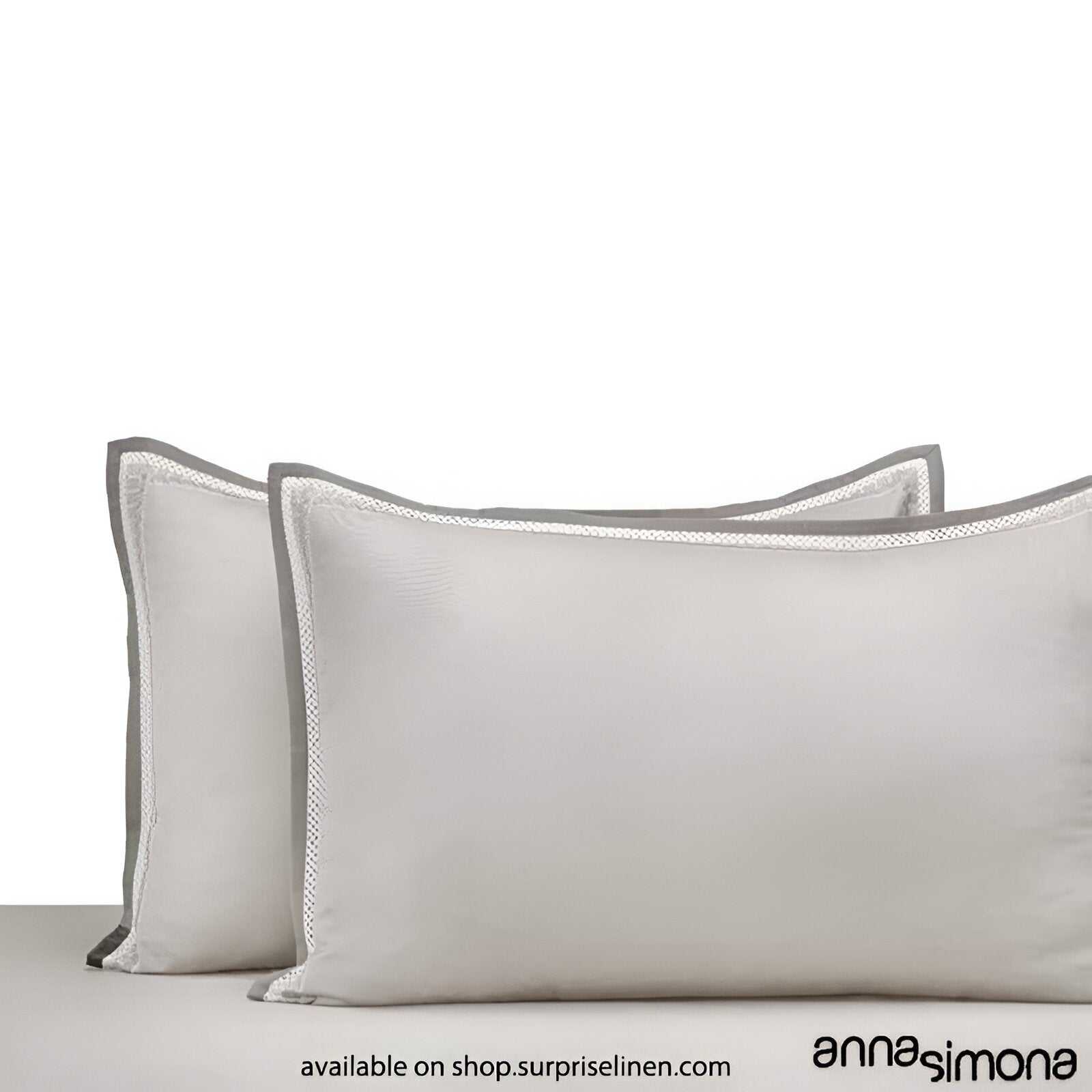 Anna Simona - Leslie King Size 400 TC Cotton Satin King Size Bedsheet Set (Silver)