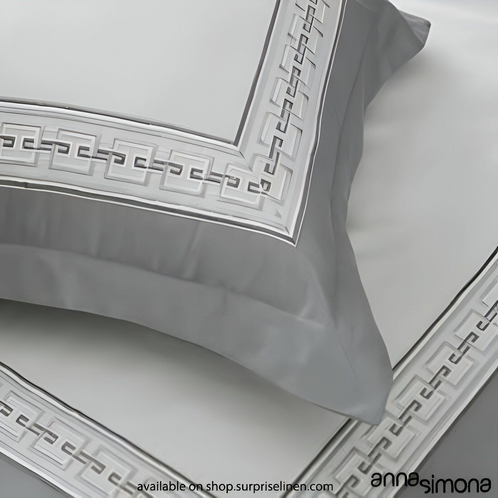 Anna Simona - Edmund 4 Pcs Fine Cotton Satin Duvet Cover Set (Soho Grey)