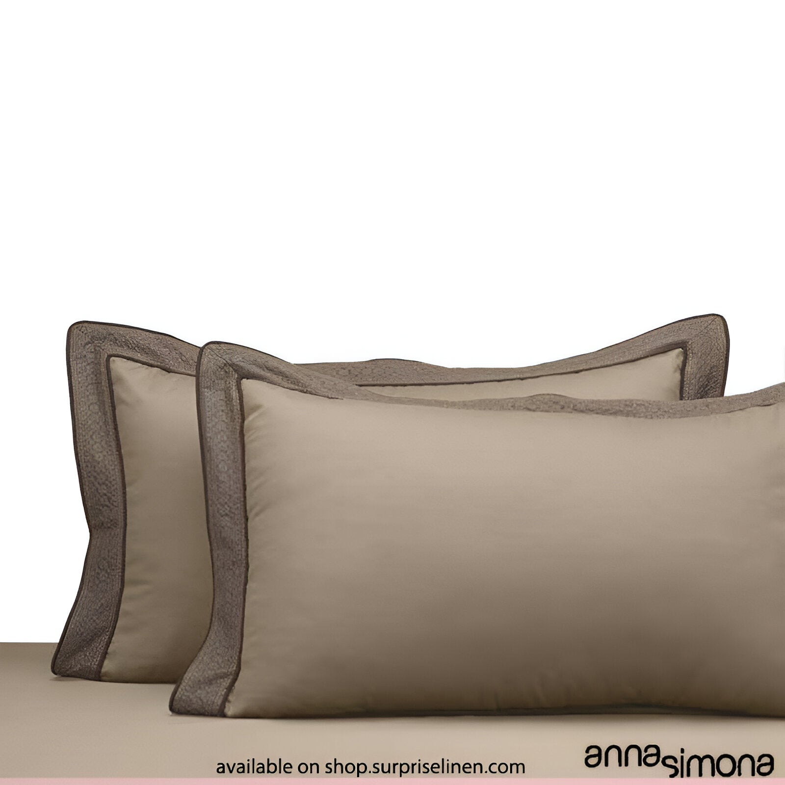 Anna Simona - Warwick King Size 400 TC Cotton Satin King Size Bedsheet Set (Khaki)