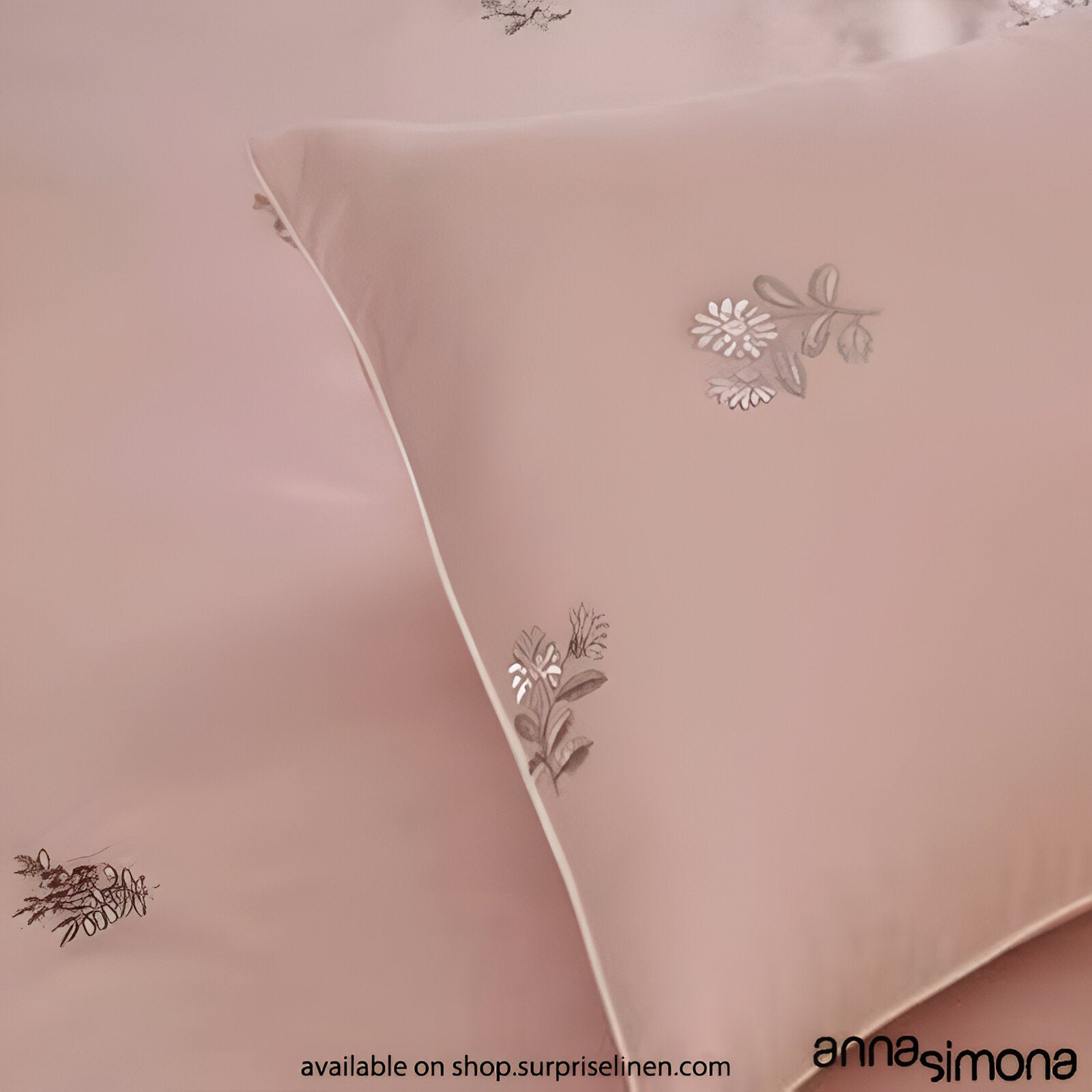 Anna Simona - Carolina 4 Pcs Fine Cotton Satin Duvet Cover Set (Flamingo Pink)