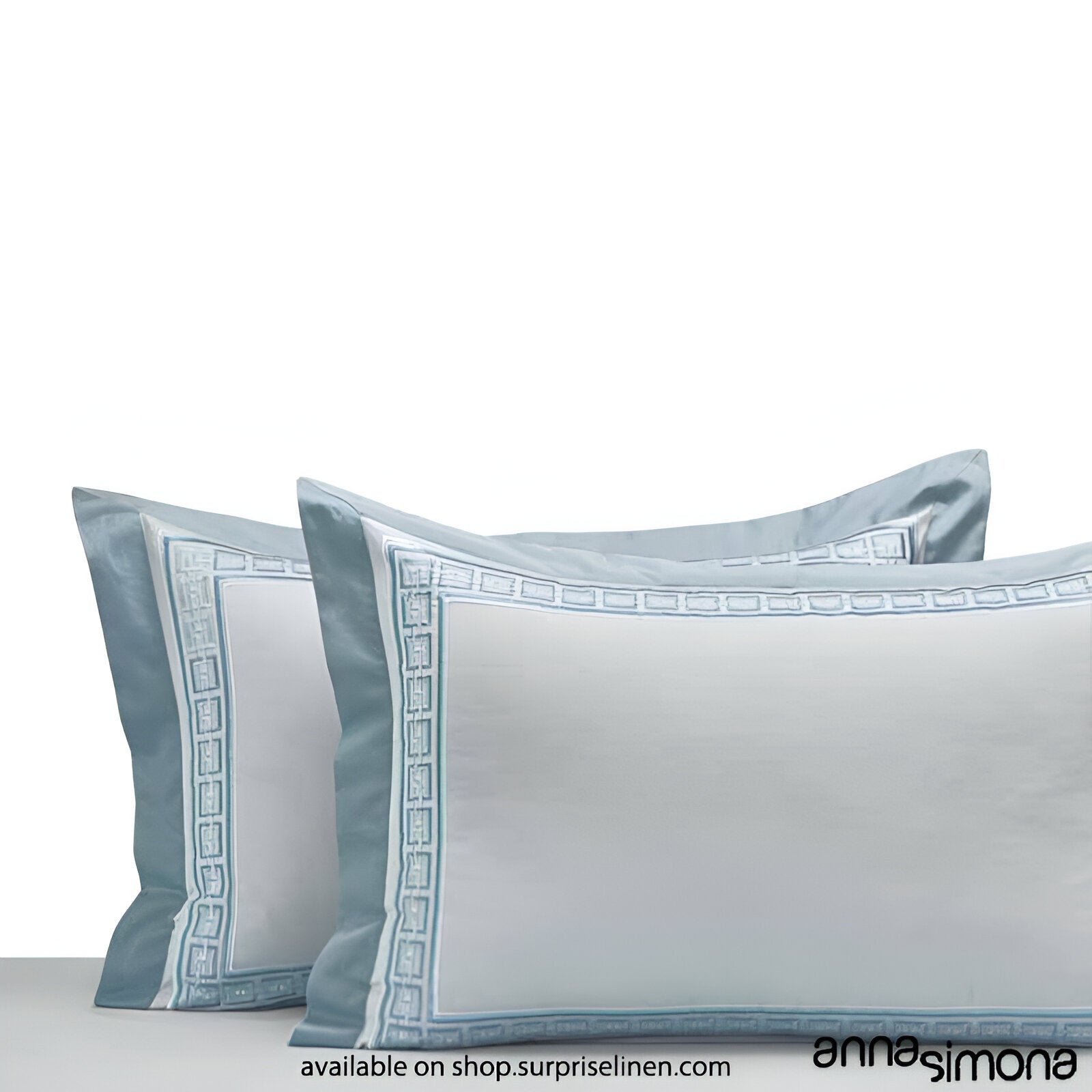 Anna Simona - Brian King Size 400 TC Cotton Satin King Size Bedsheet Set (Sky Blue)