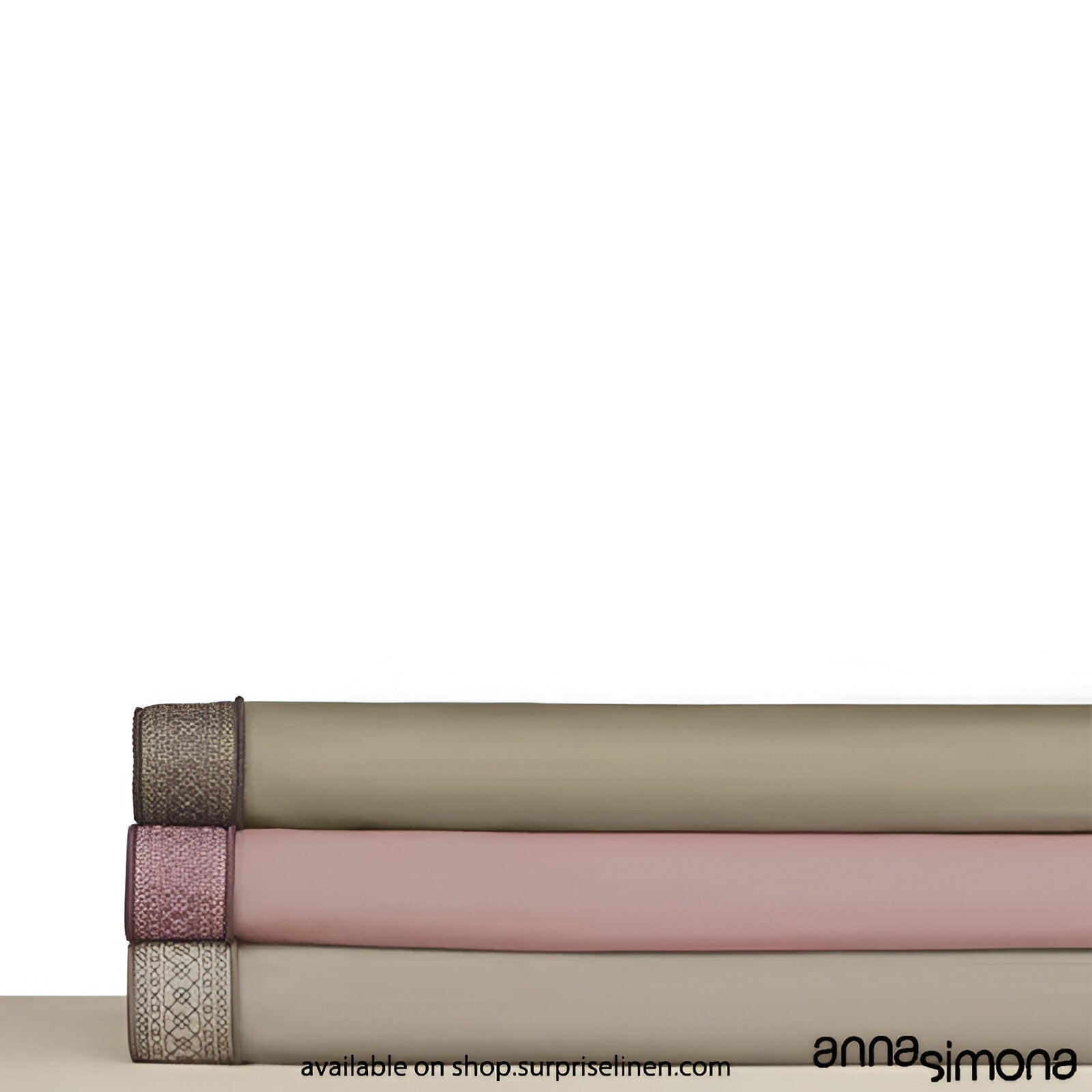 Anna Simona - Warwick King Size 400 TC Cotton Satin King Size Bedsheet Set (Nude Pink)